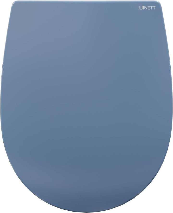 LUVETT® WC-Sitz mit Absenkautomatik C100 oval universell, Toilettendeckel mit 3 Edelstahl Montagelös