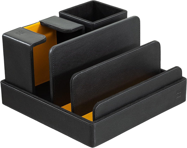 DUDU Schreibtisch-Set aus Leder für das Büro 4-teilig mit Taschenleerer Stifthalter Briefhalter Zett