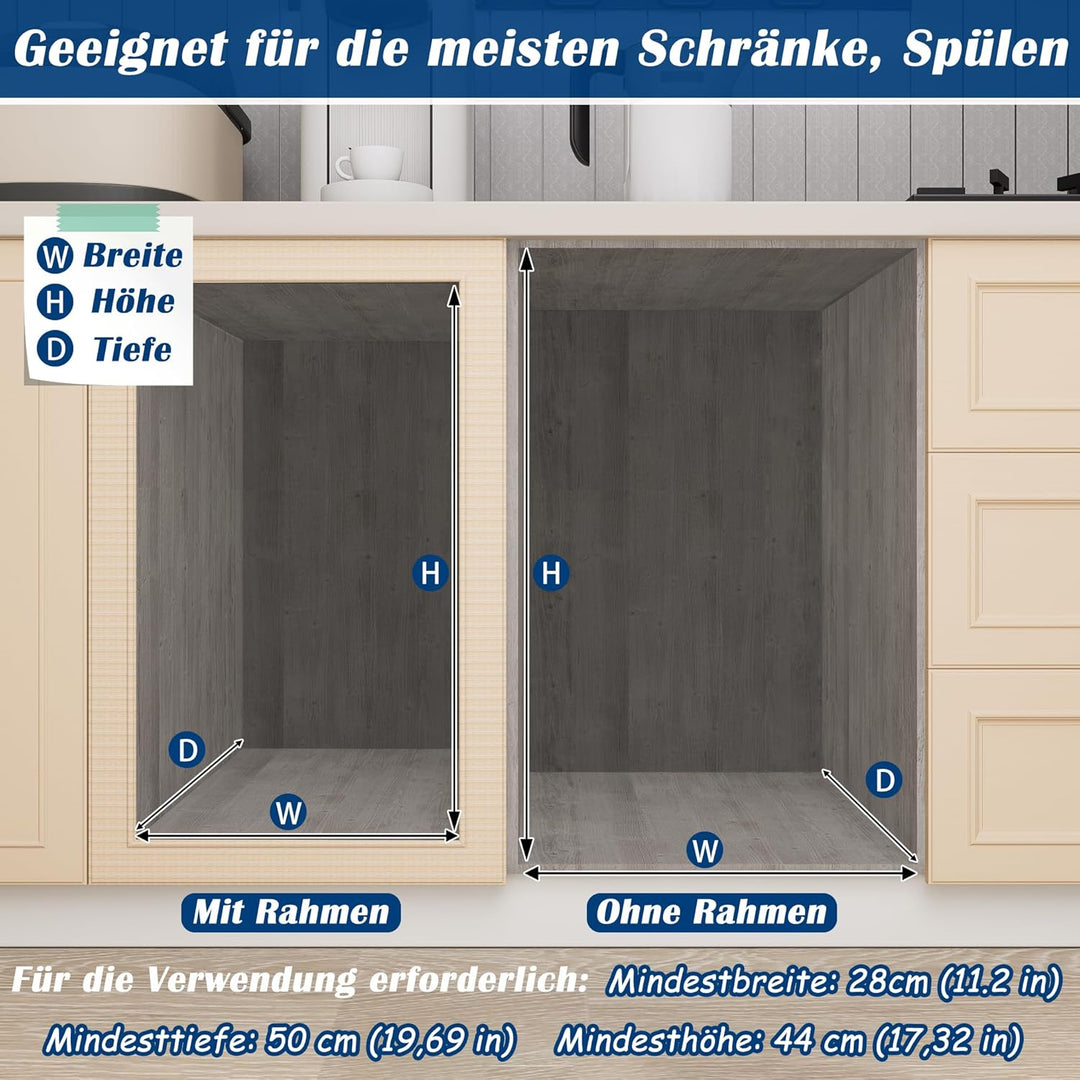 NAIZY Mülltrennsystem ausziehbar Mülleimer Küche 2-Fächer Abfalleimer einbau Unterschrank mit Telesk