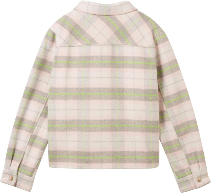 TOM TAILOR Mädchen Overshirt Jacke mit Karomuster 128 32535-light Grey Rose Check, 128 32535-light G