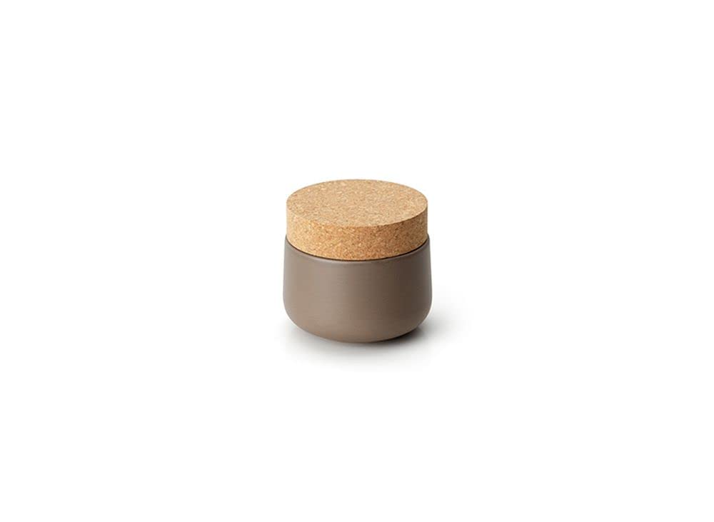 Continenta Keramikdose mit Korkdeckel, matt taupe Ø 10,5 x 10 cm, Keksdose, Vorratsdose, Vorrats Beh