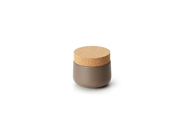 Continenta Keramikdose mit Korkdeckel, matt taupe Ø 10,5 x 10 cm, Keksdose, Vorratsdose, Vorrats Beh