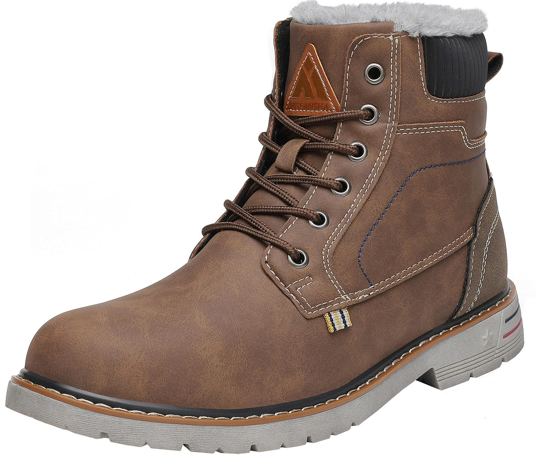 Mishansha Unisex Winterschuhe Winterstiefel mit Warm Gefüttert, Gr. 36-48 39 EU Kaffee Braun, 39 EU