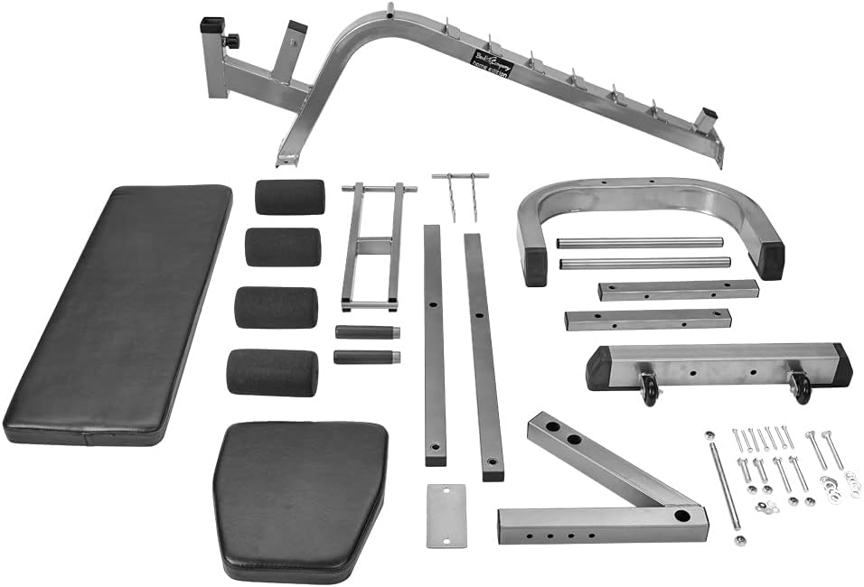 Bad Company Hantelbank I mehrfach verstellbare Trainingsbank mit Beinfixierung in verschiedenen Farb