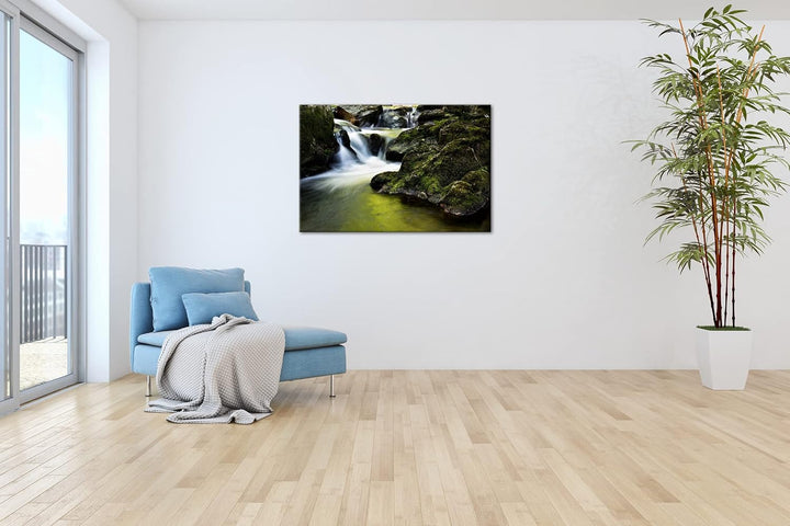 deyoli idyllischer Wasserfall in Irland im Format: 80x60 als Leinwandbild, Motiv fertig gerahmt auf