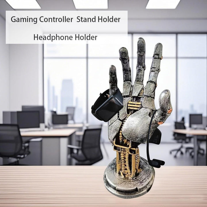 Gaming Headset Halterung & Controller Ständer im Cyberpunk-Design – Handgefertigte Harzfigur für Gam