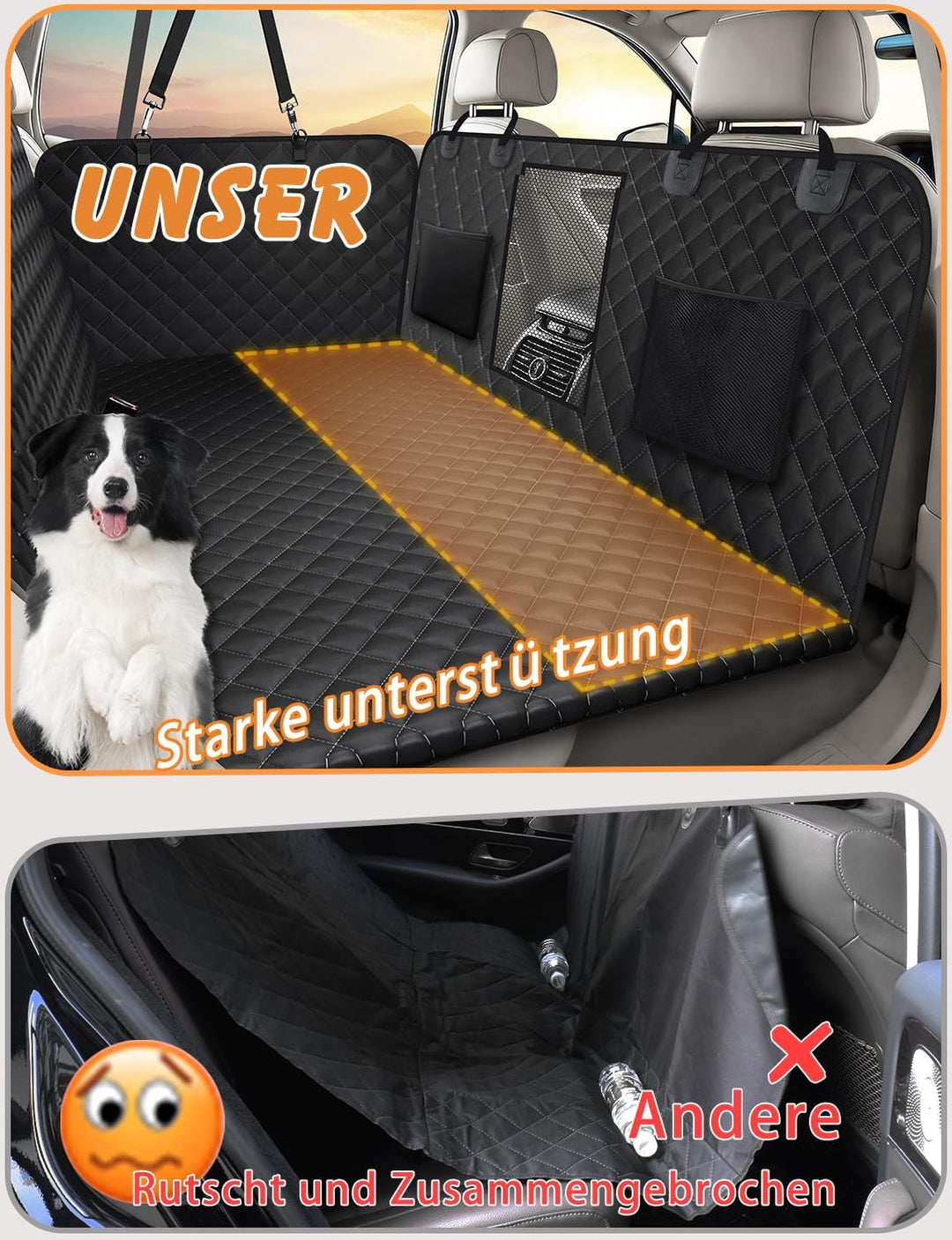Alfheim Breite wasserdichte Hunddecke Auto Hinten Sitzwagen Hunde Hinten Sitz Voller Schutz mit Scha