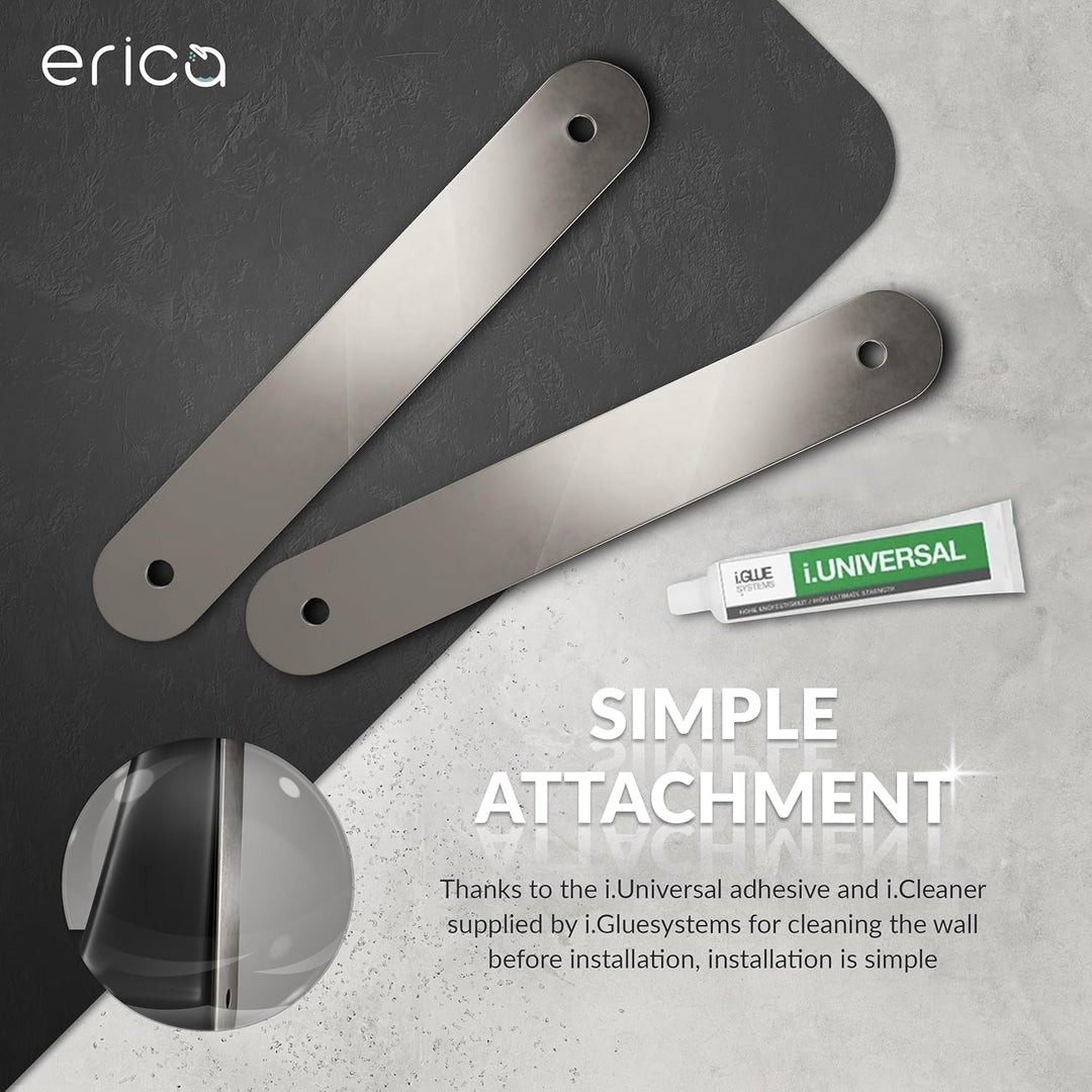 Erica Duschvorhangstange L form 70x90, 70x160 oder 90x140 cm + Klebebefestigungen | Duschvorhang sta