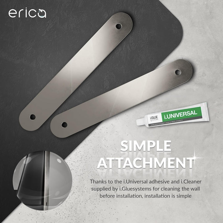 Erica Duschvorhangstange L form 70x90, 70x160 oder 90x140 cm + Klebebefestigungen | Duschvorhang sta