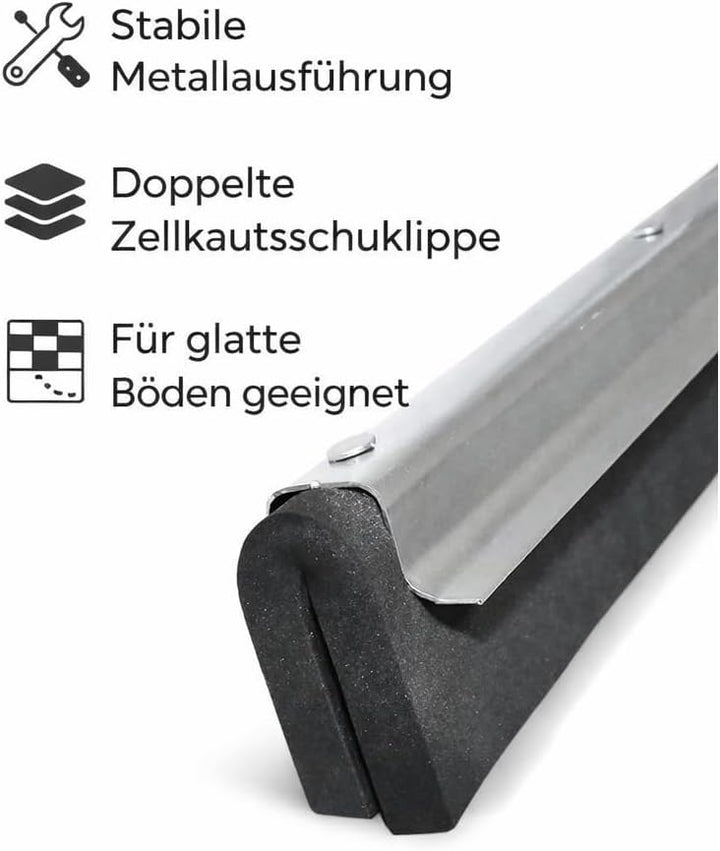BawiTec Profi Wasserschieber mit Stiel (Breite 45cm / Stiel 160cm) Wasserabzieher Stabil Metall Ausf