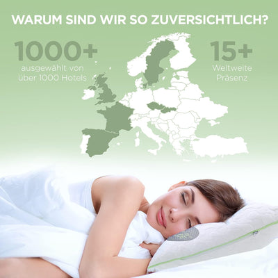 Kopfkissen 40 x 80 Aloe Vera - Kühl im Sommer, Warm im Winter - No.1. Seitenschläfer Kissen mit beru