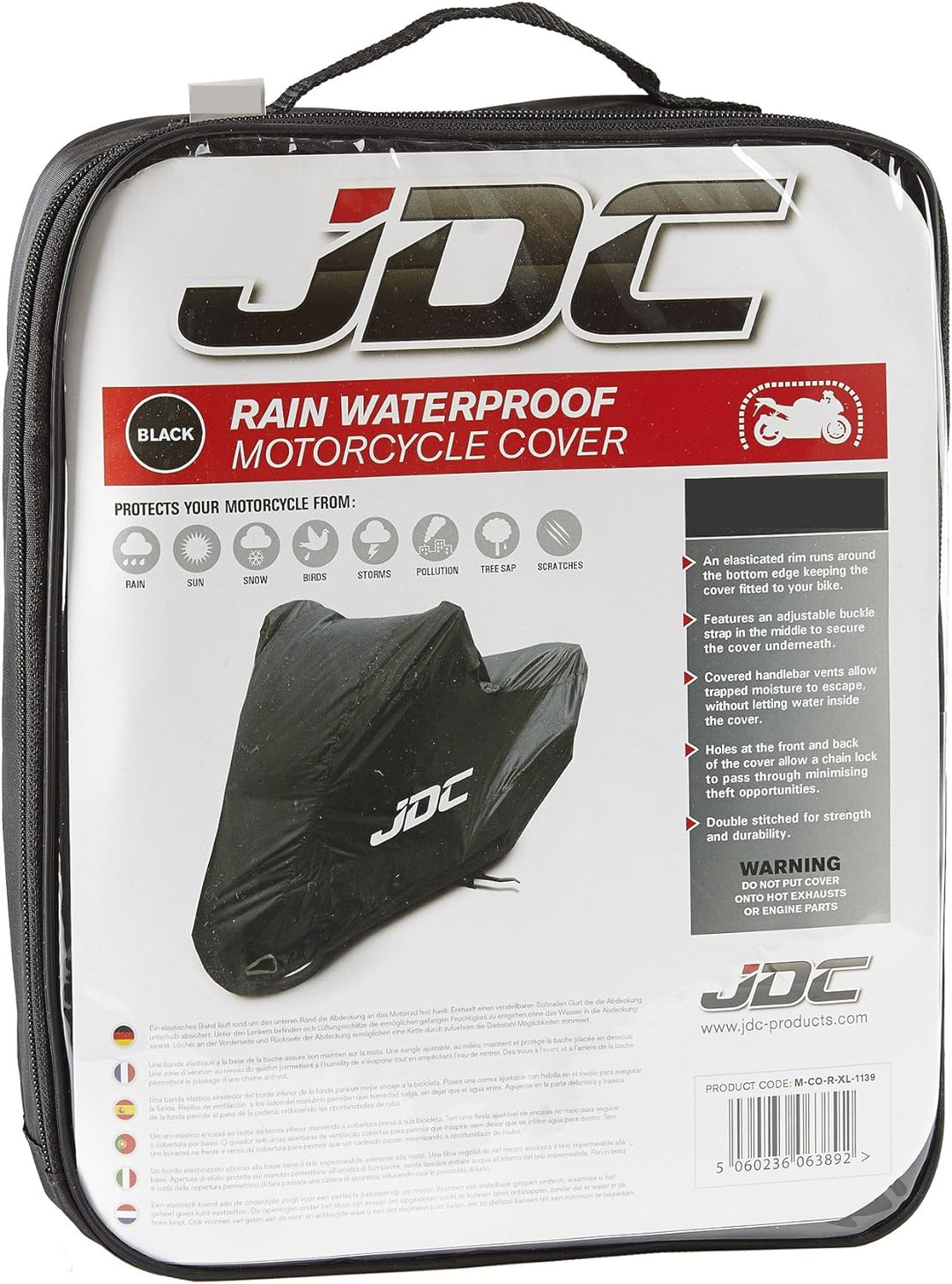 JDC wasserdichte Motorradabdeckung - RAIN - XL, XL
