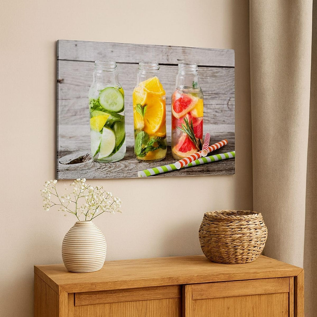 Bilder auf Leinwand Eis Minze Erfrischung Getränke Leinwandbild 70x50cm Wandbilder Dekoration Wohnzi