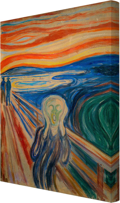 Leinwandbild - Edvard Munch - Der Schrei Bild auf Leinwand Hochformat 60 x 40 cm 60L x 40B cm, 60L x