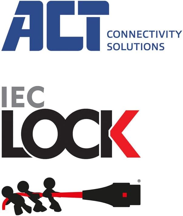 ACT C13 IEC Lock+ nach C14 IEC Dual Lock Netzkabel, Kaltgerätekabel Verlängerung 2 Meter, C13 Buchse