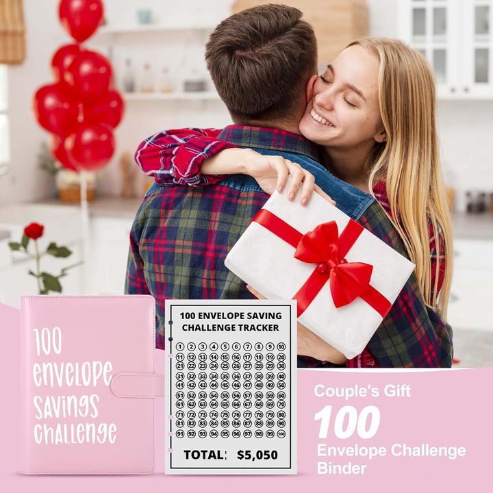 100 Envelope Saving Challenge, Geldsparbinder Budget Planner Sparbuch für Geld Challenge 100 Umschlä