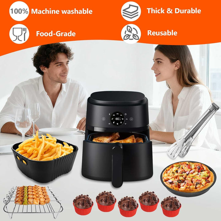 Goodpejine 9PCS 20CM Airfryer Zubehör Set für Philips 2000 Series 4,2L (NA229/00), Russell Hobbs L 4