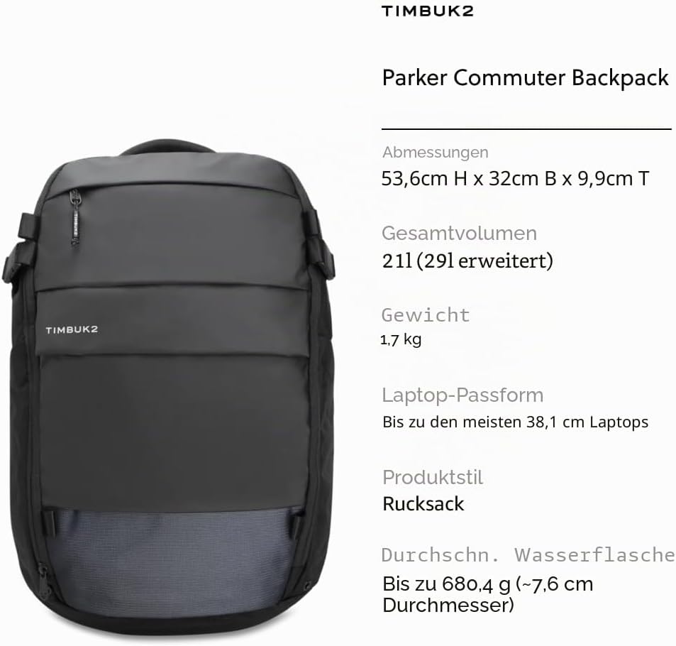 Timbuk2 Parker Pack Jet Black Einheitsgrösse, Jet Black Einheitsgrösse