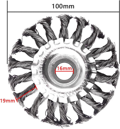 ATOPLEE Drahtradbürste, gedreht, geknotet, 4 Stück 100mm Karbonstahl-Drahtrad für Winkelschleifer, f