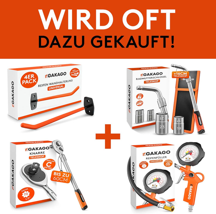 Gakago Kraft-Schoneinsatz - 17mm 19mm 21mm Radschrauben Nuss Set mit Kunststoff-Felgenschutz - 1/2 Z