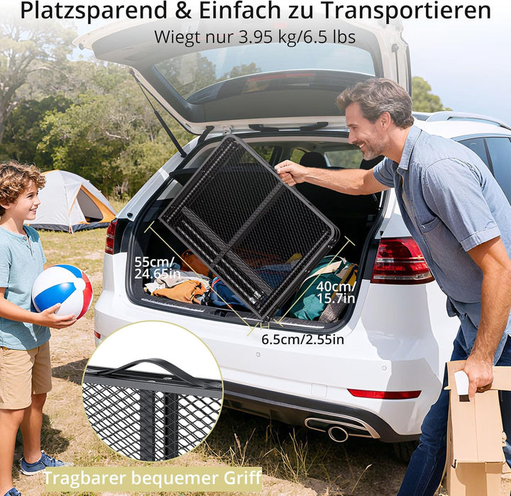 Anbte Campingtisch Grilltisch Metallgitter Tischplatte Höhe Verstellbar Aluminium Rahmen Klapptisch