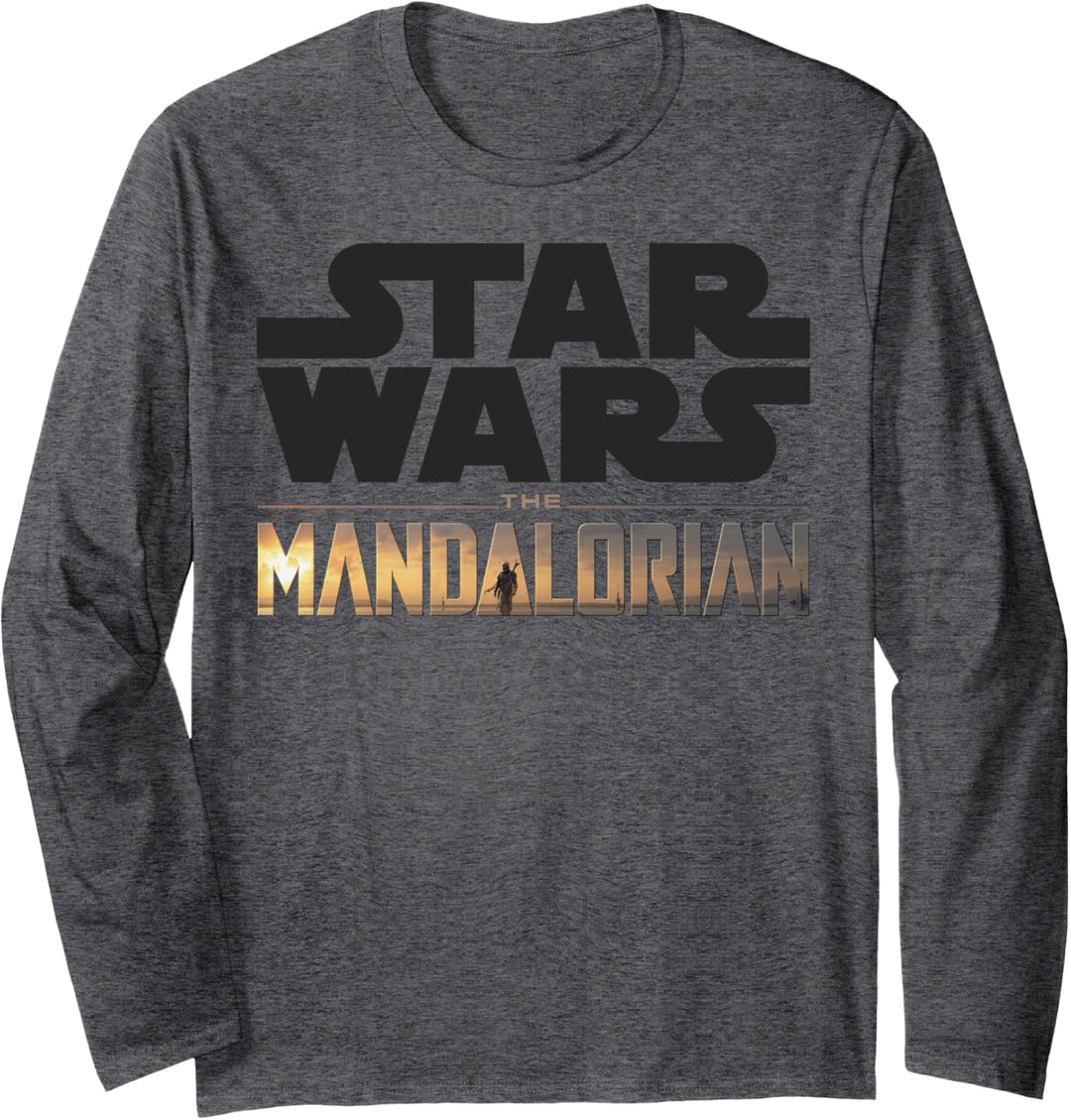 Star Wars The Mandalorian Logo Stack Langarmshirt