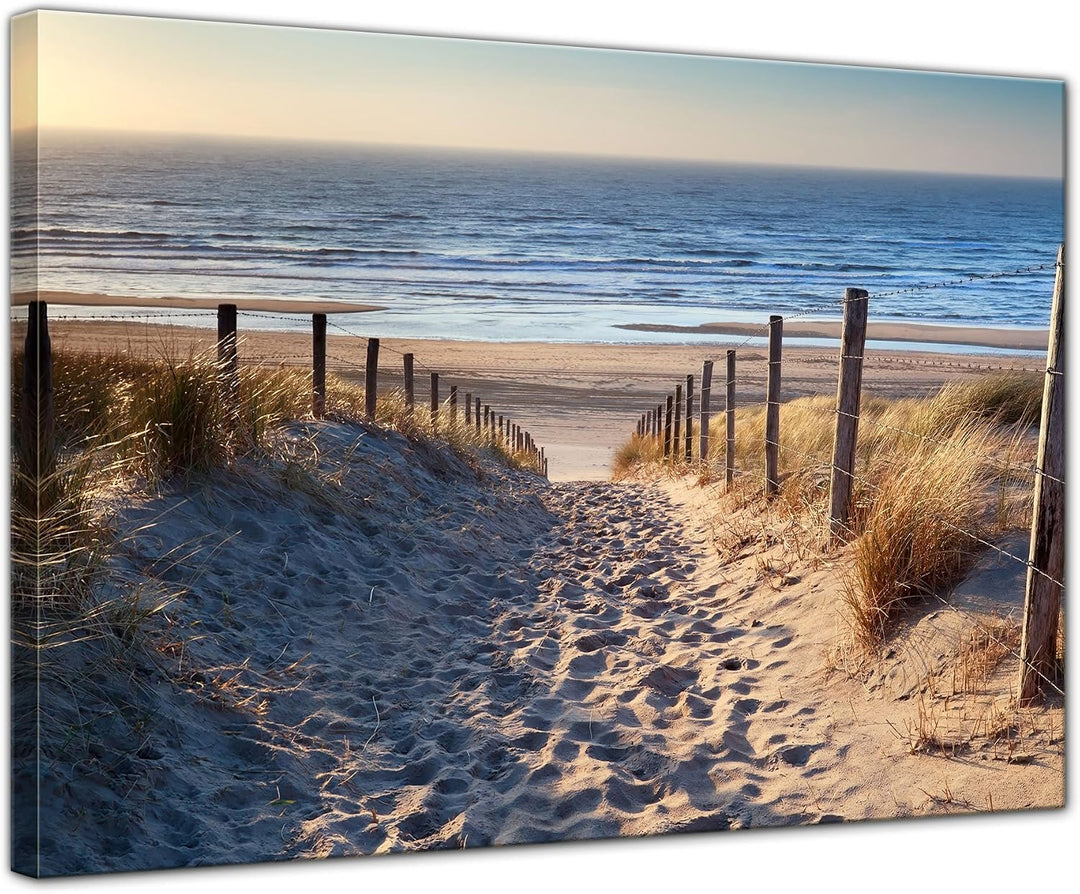 Bilderdepot24 Bild auf Leinwand | Schöner Weg zum Strand III in 70x50 cm als Wandbild | Wand-deko De