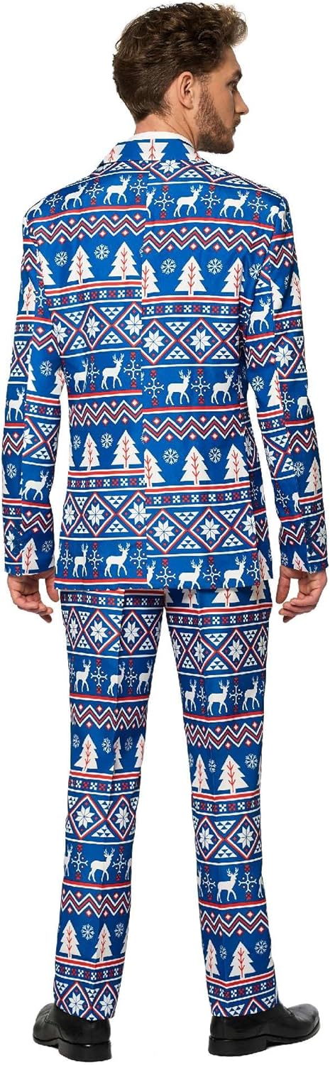 Suitmeister Weihnachtsanzug für Herren - Festlicher Feiertags-Spass Weihnachten - Beinhaltet Blazer,