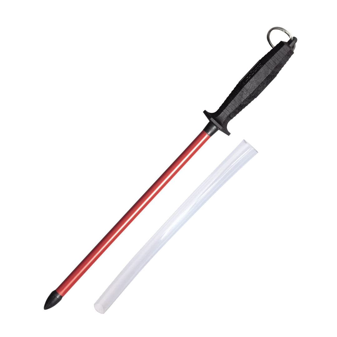 Westmark Wetzstab + Stabschutz, Länge: 50,6 cm, Sinterrubin/Kunststoff, Sieger-Long-Life, Rot/Schwar