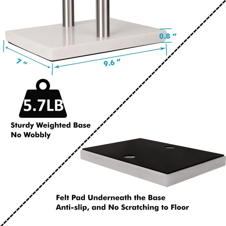 WAYDELI Stehender Handtuchhalter, Doppel-T-Form, hoher Badetuch-Lakenhalter mit Marmor-Design Basis