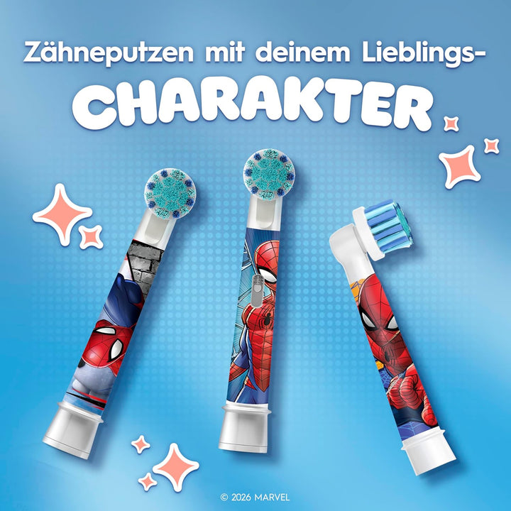 Oral-B Kids Spiderman Aufsteckbürsten für elektrische Zahnbürste, extra weiche Borsten, für Kinder a