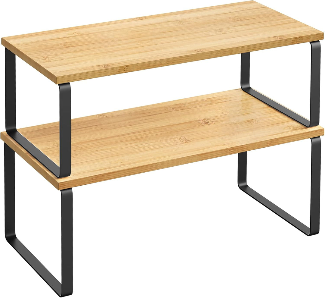 SONGMICS Gewürzregal, 2er Set Küchen-Organizer, Küchenregal, Schrank-Organizer Küche, erweiterbar, k