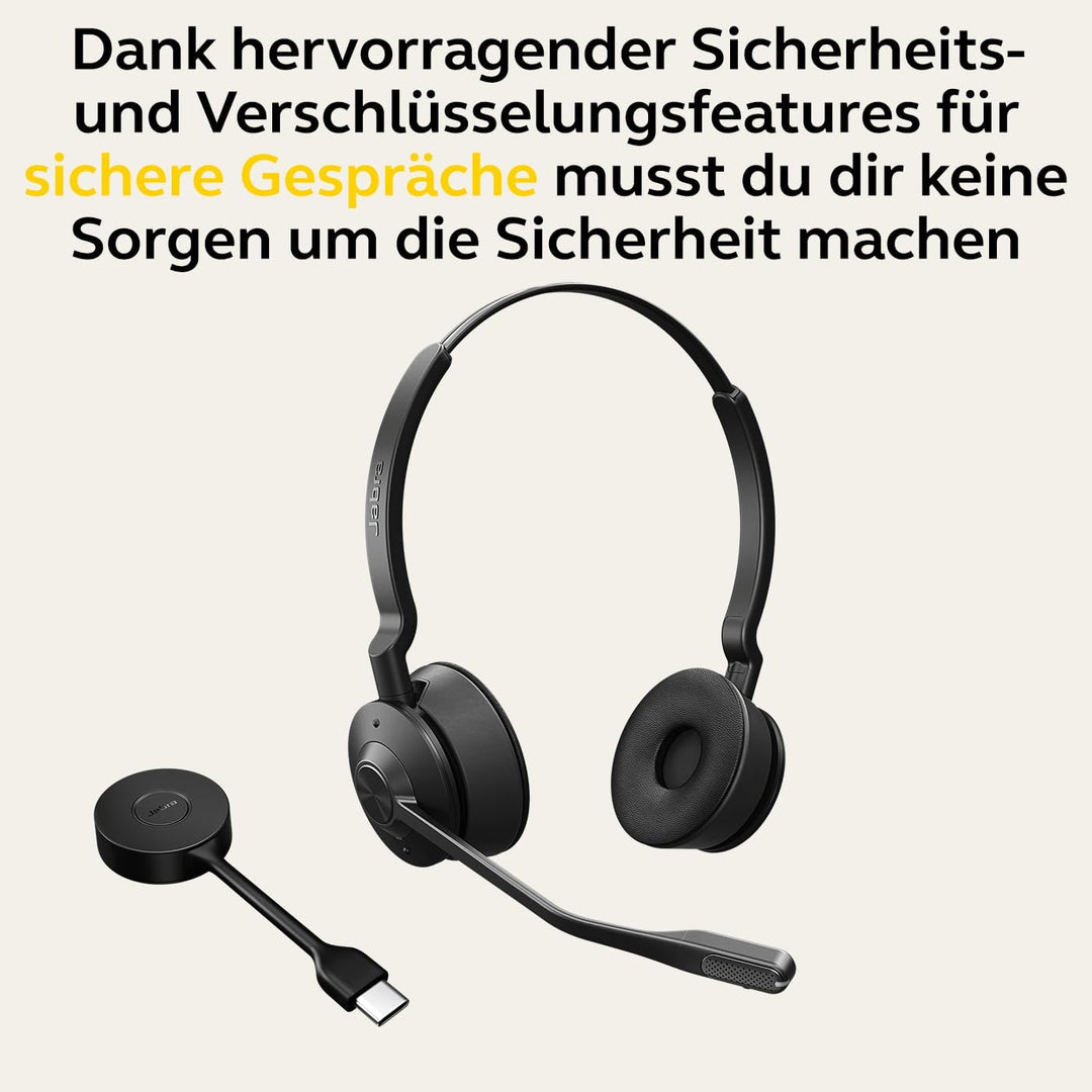 Jabra Engage 55 Schnurloses Stereo-Headset mit DECT-Adapter - Mikrofon mit Geräuschunterdrückung, um