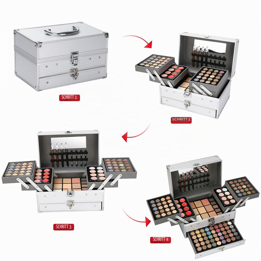 132 Farben Schmink Set Make-up Kit Geschenk Kosmetik Set, FantasyDay 94 Warme Natürliche Lidschatten