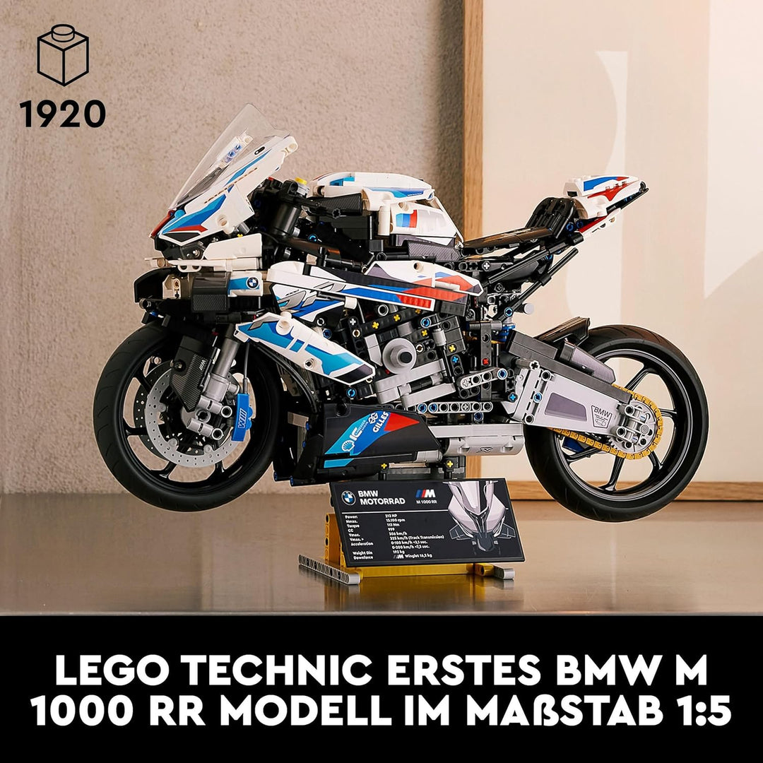 LEGO 42130 Technic BMW M 1000 RR Motorrad Modell für Erwachsene, Modellbausatz, Set als Geschenk zum