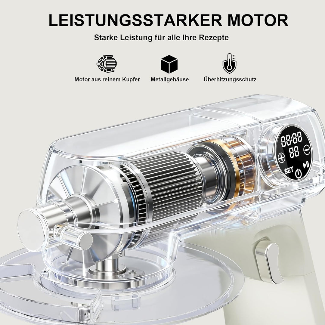 Camic Küchenmaschine 1800W, 8L Knetmaschine aus Vollmetall mit 10 Stufen, digitaler Touchscreen, Tim