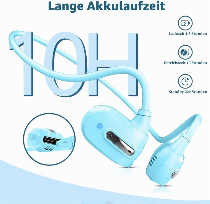 BANIGIPA Kinder-Kopfhörer, offene Ohr-Kopfhörer bequem für Teens Kind Jungen Mädchen, drahtlose Blue