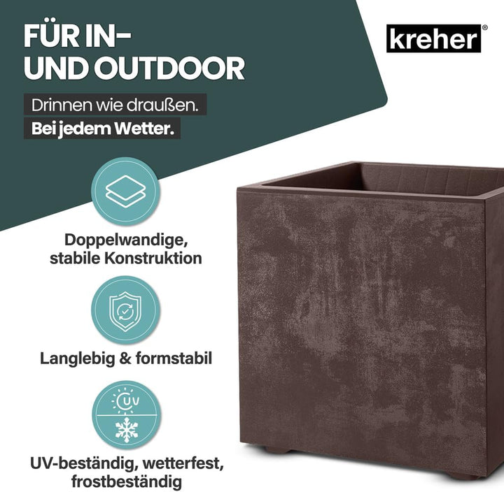Kreher XL Pflanzkasten Millennium in verschiedenen Formaten und Farben. Tolle Naturstein Optik in Br
