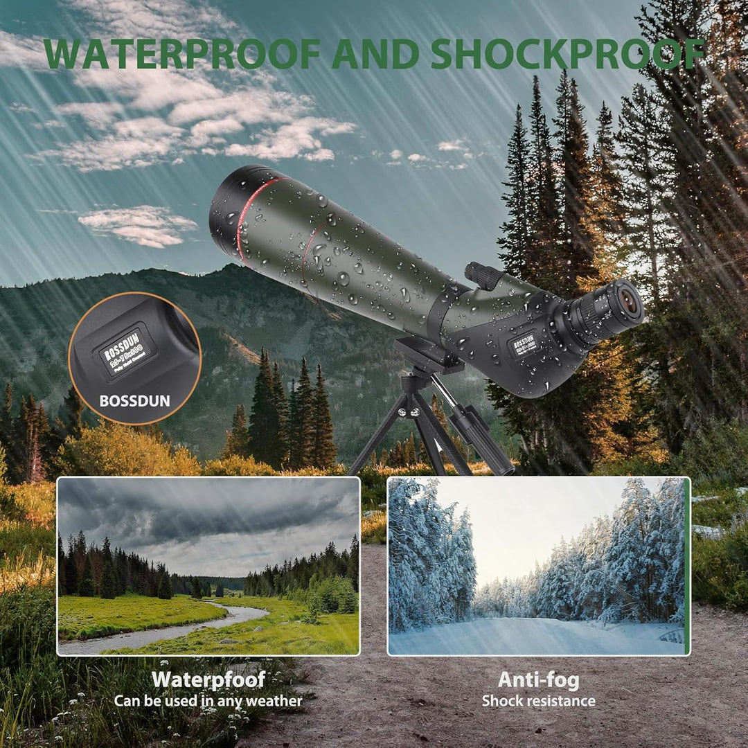 25-75x100 Spektive für Zielschiessen - HD Spektiv mit Stativ Tragetasche & Smartphone Halterung - BA