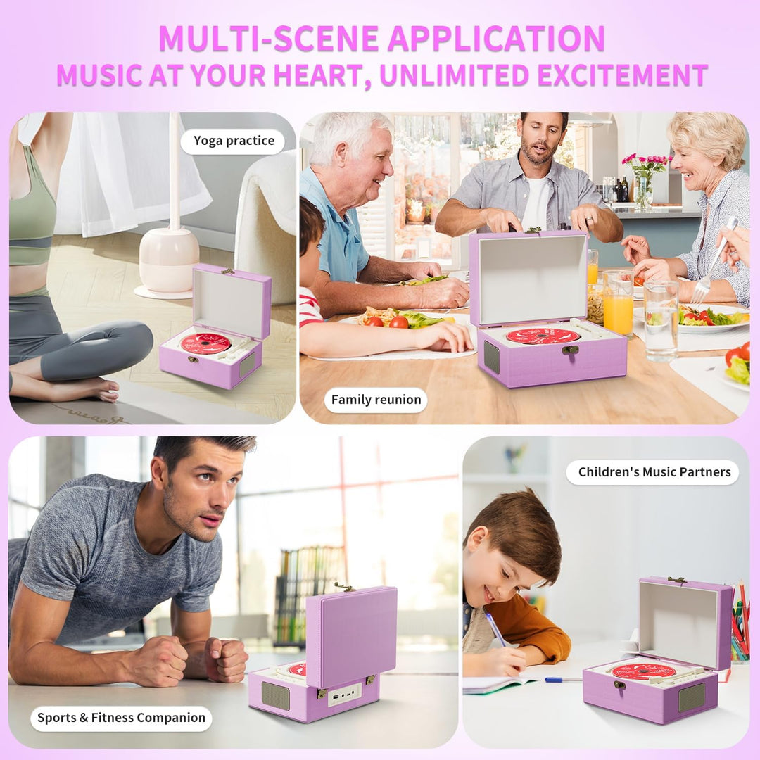 Yintiny CD-Player aus Leder mit Lautsprechern für Heimdekoration