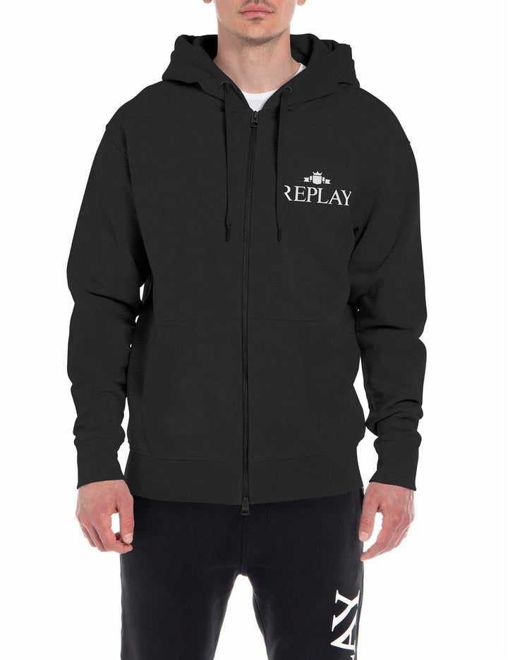 Replay Herren Hoodie mit Reissverschluss M Black 098, M Black 098