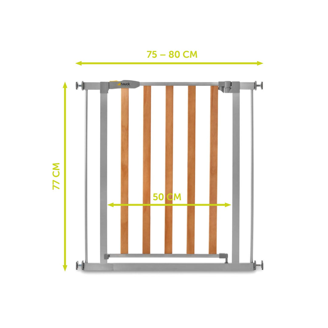 Hauck Türschutzgitter / Treppenschutzgitter für Kinder Wood Lock 2 Safety Gate / ohne Bohren / 75 -