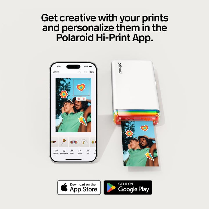 Polaroid Bundle Hi-Print+Paper - 2nd Generation - Bluetooth-verbundener 2x3 Pocket Photo- und Dye-Su