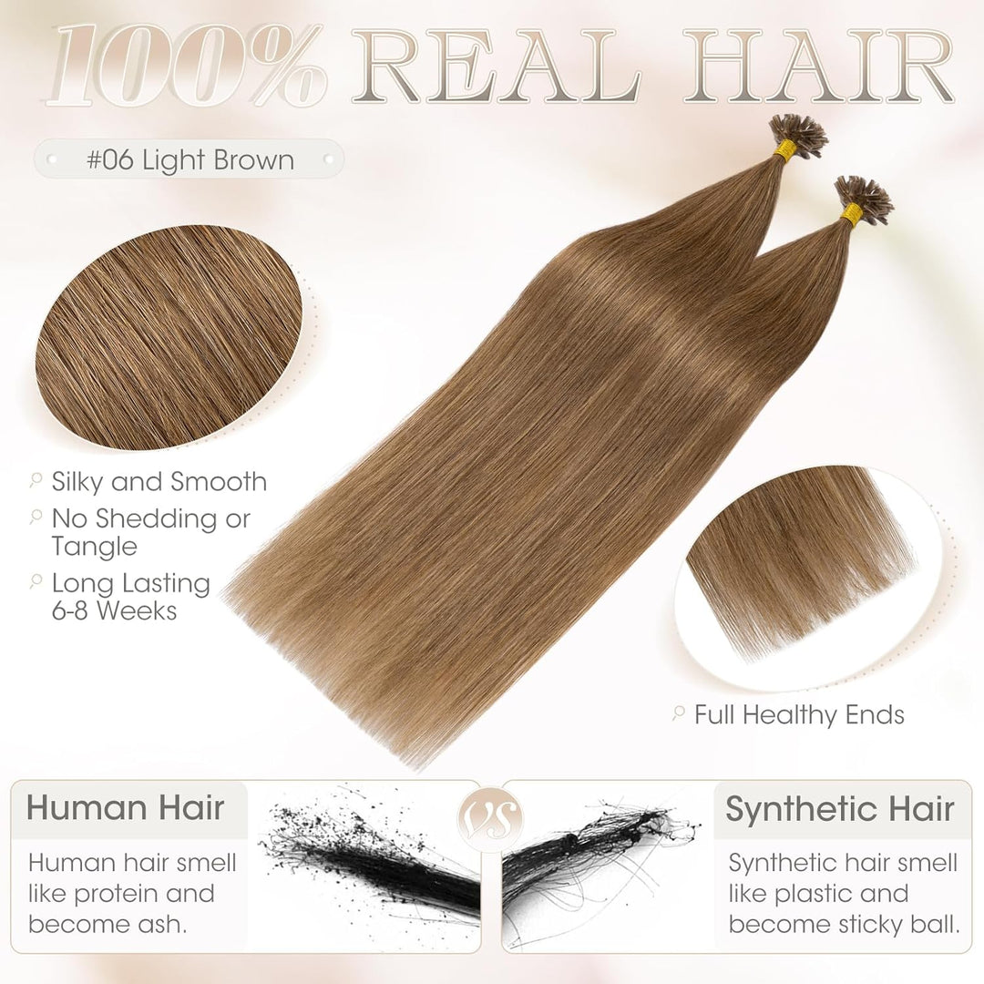Elailite Bonding Extensions Echthaar Haarverlängerung Haarverlängerung Keratin 100% Remy Haar 1g Pro