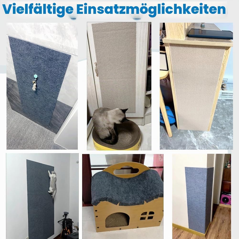 Kratzmatte Selbstklebend Katze Kratzbrett Kratzwand DIY Kratzteppich Katzenkratzer Kleber Möbelschut