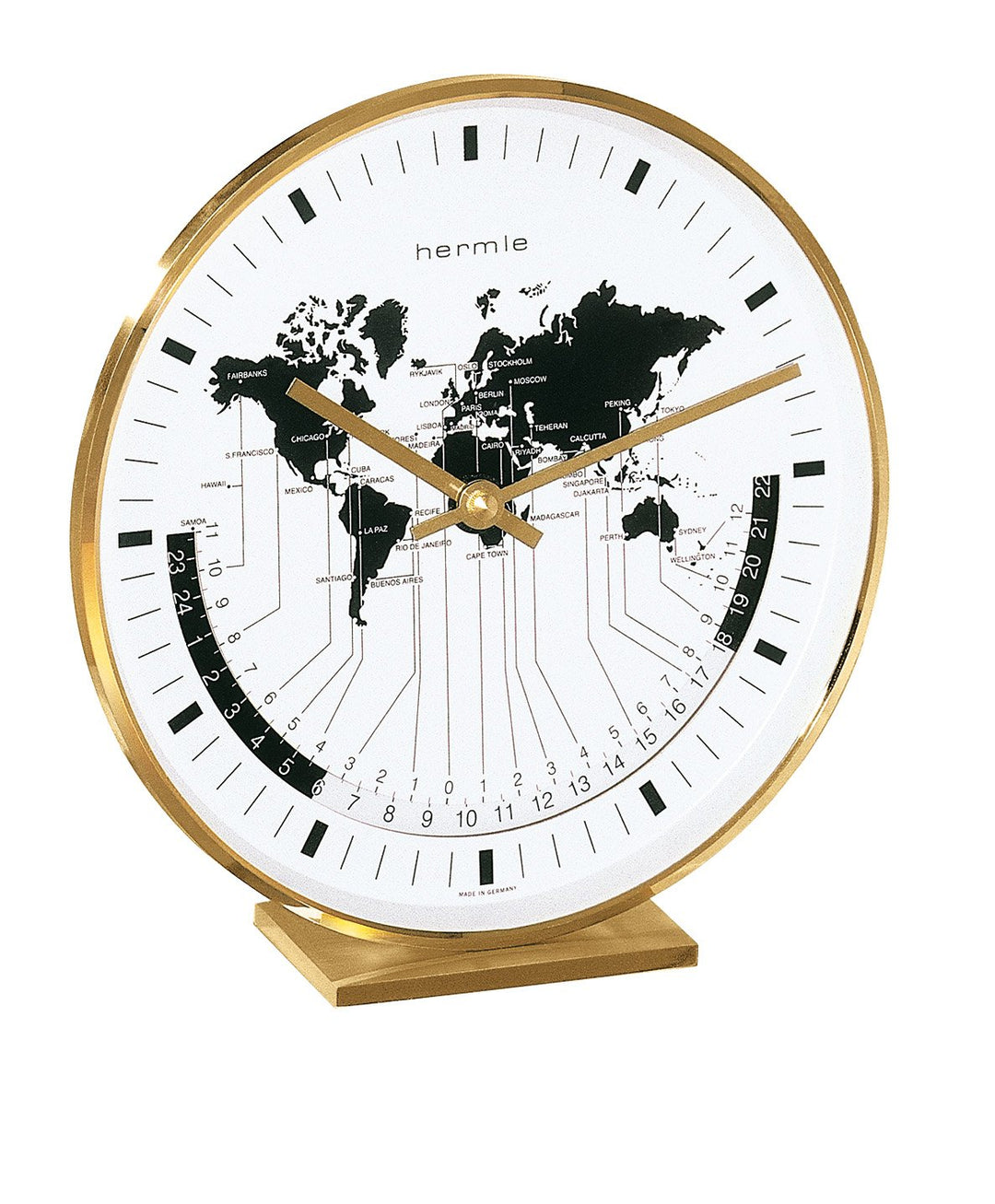 Hermle Uhrenmanufaktur 22704-002100 Tischuhr, Messing, Gold, 19cm x 18cm x 6,5cm 19cm x 18cm x 6,5cm