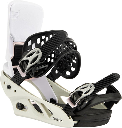 Burton Lexa X Damen Snowboard Biendings, Wei&#xDF;/Grau/Logo M (6-8)