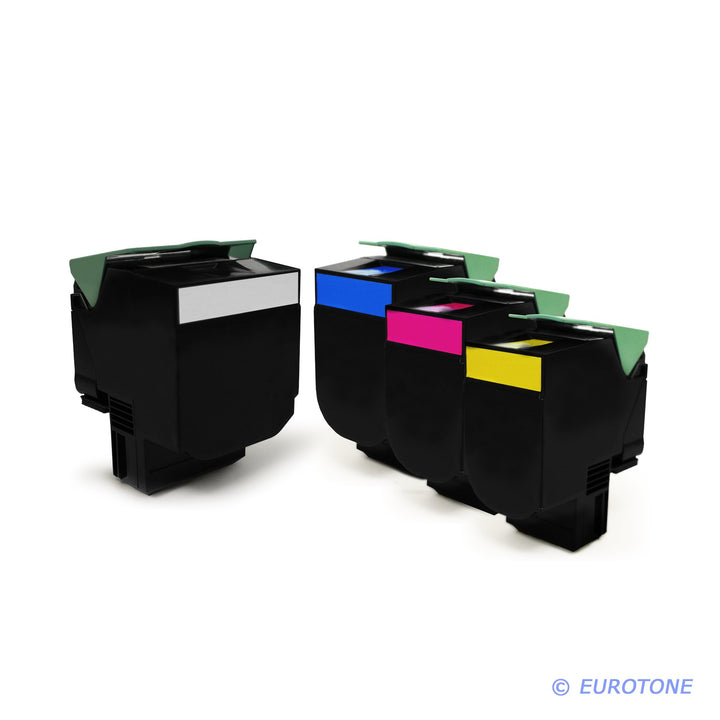 Eurotone 4er Set Kompatible Toner XXL für Lexmark CX510de / CX510dthe / CX510dhe Drucker - ersetzt 8