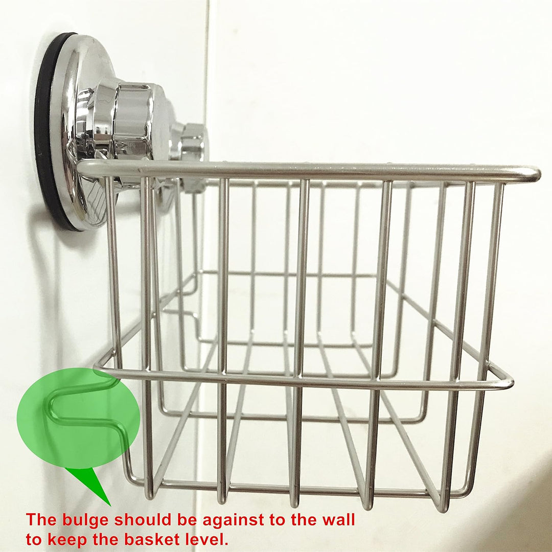 IPEGTOP Suction Cup Deep Shower Caddy Bath Wall Shelf for Large Shampoo Shower Gel Holder Bathroom S