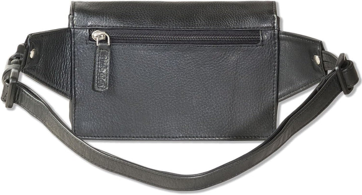 Kompakte Bauchtasche von Rimbaldi Slim-Modell Weiches Rind-Nappaleder Schwarz